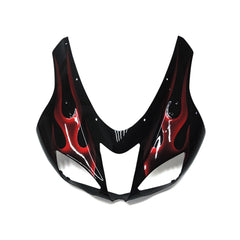 Black and Red Flame Front Fairing For Kawasaki ZX-6R 2007-2008