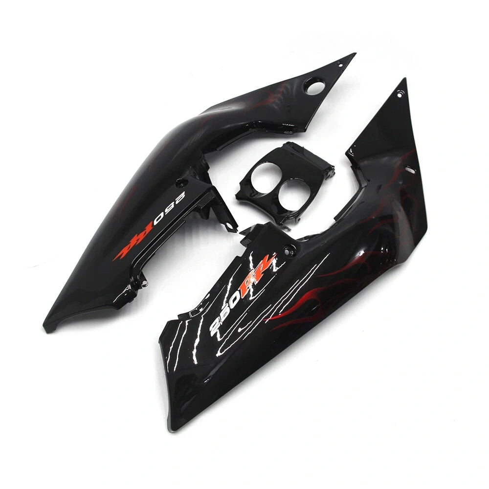Black and Red Flame Fairing Accessories For Honda CBR250RR MC19 1988-1989 - Image 1