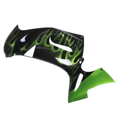 Black and Green Flame Side Fairing For Kawasaki ER6F/Ninja650R 2006-2008  - Image 2