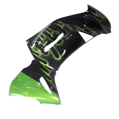 Black and Green Flame Side Fairing For Kawasaki ER6F/Ninja650R 2006-2008  - Image 1