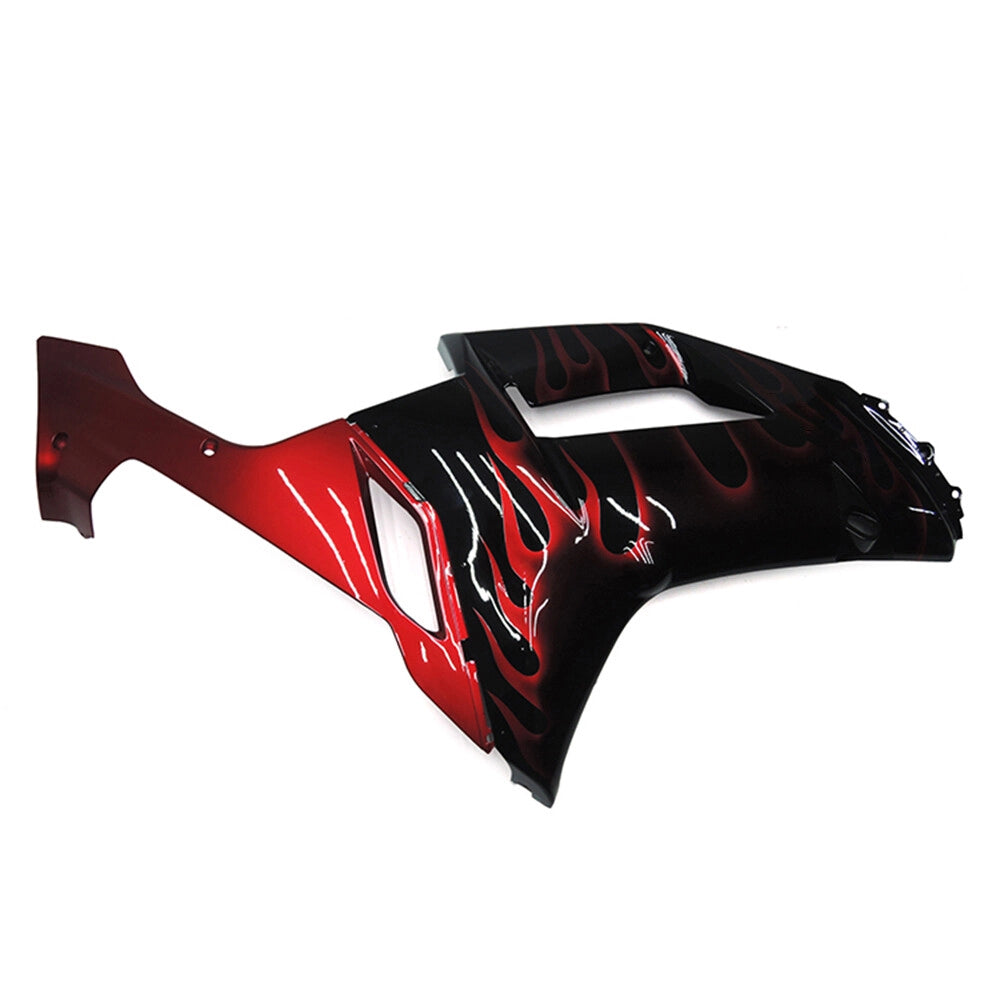 Black and Red Flame Side Fairing For Kawasaki ZX-6R 2007-2008 - Image 2