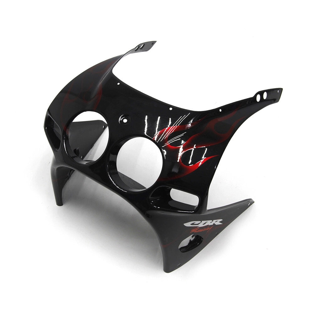 Black and Red Flame Fairing Accessories For Honda CBR250RR MC19 1988-1989 - Image 2