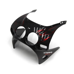 Black and Red Flame Fairing Accessories For Honda CBR250RR MC19 1988-1989 - Image 2