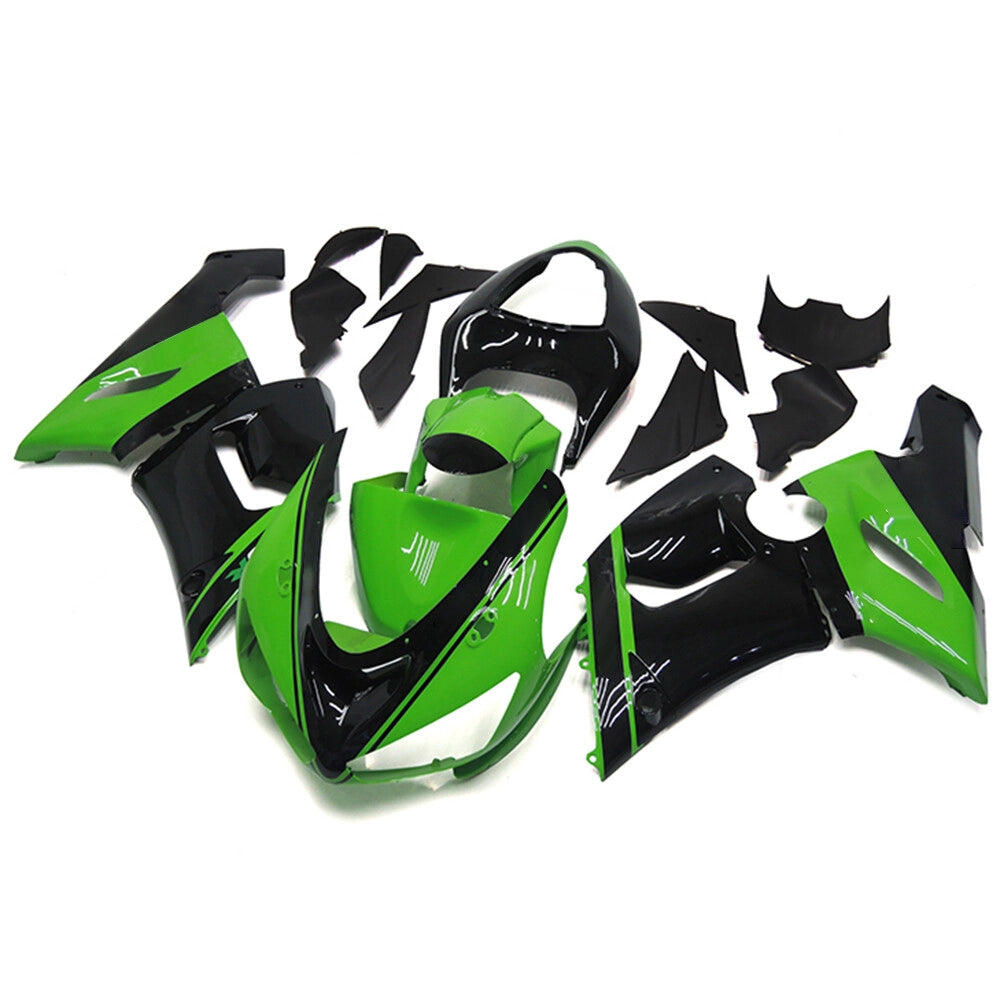 Green Black Fairing Kit For Kawasaki ZX-6R 2005-2006