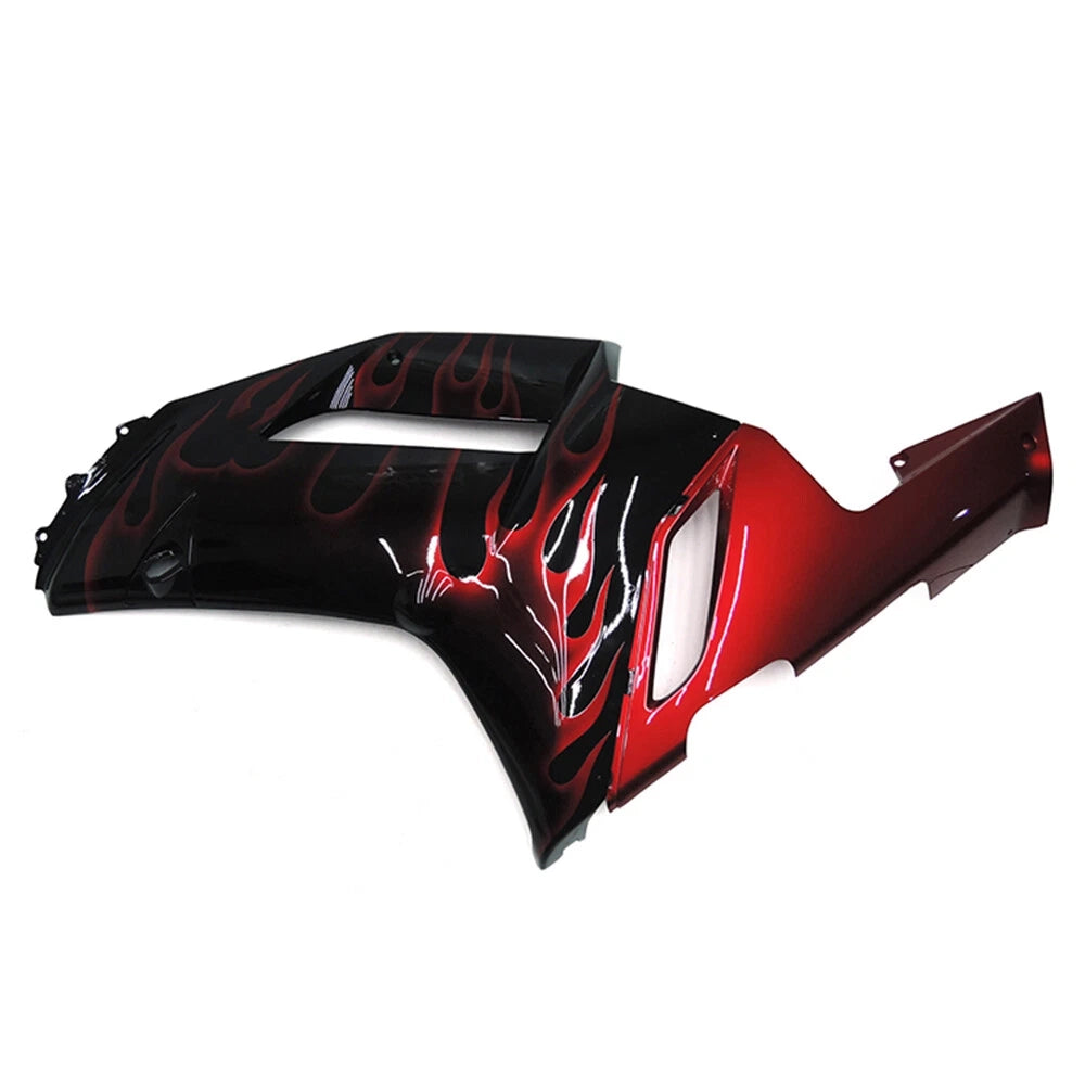 Black and Red Flame Side Fairing For Kawasaki ZX-6R 2007-2008 - Image 3