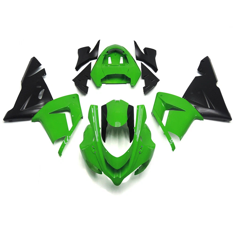 Black Green and Red Fairing Kit For Kawasaki ZX-10R 2004-2005