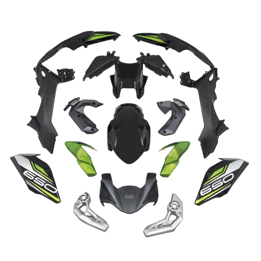 Black Green Fairing Kit For Kawasaki Z650 2017-2019