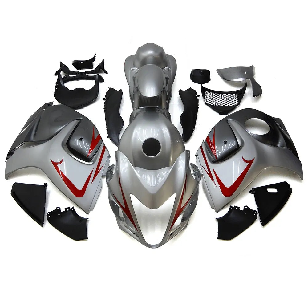 Silver Red Fairing Kit For Suzuki GSXR1300 Hayabusa 2008-2020