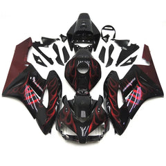 Black Red Flame Fairing Kit For Honda CBR1000RR 2004-2005