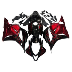 Black Red Flame Fairing Kit For Honda CBR600RR F5 2009-2012