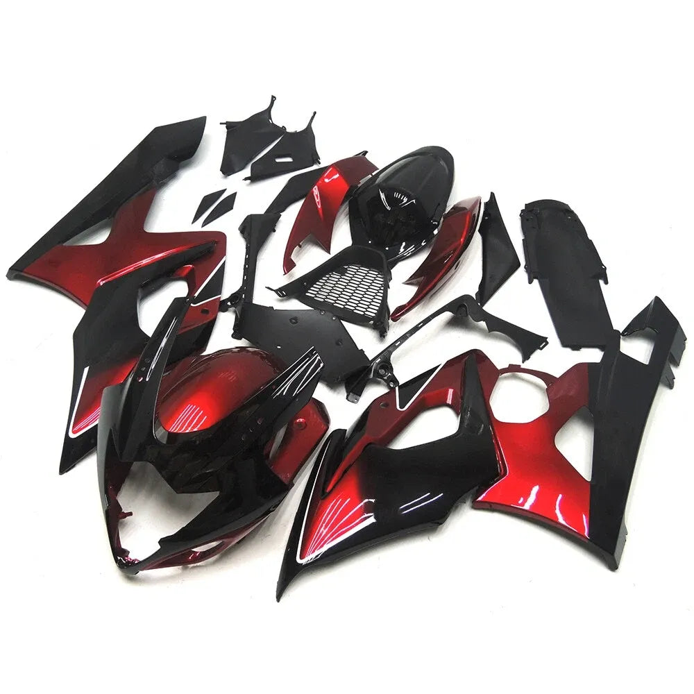 Black Red Fairing Kit For Suzuki GSXR1000 K5 2005-2006