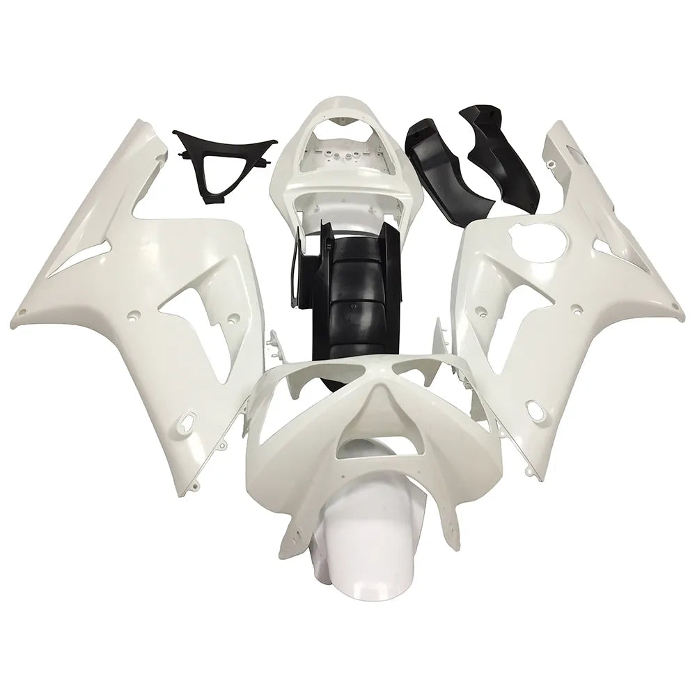 Kawasaki ZX-6R / 636 2003-2004 Plain White tail section fairing rear view