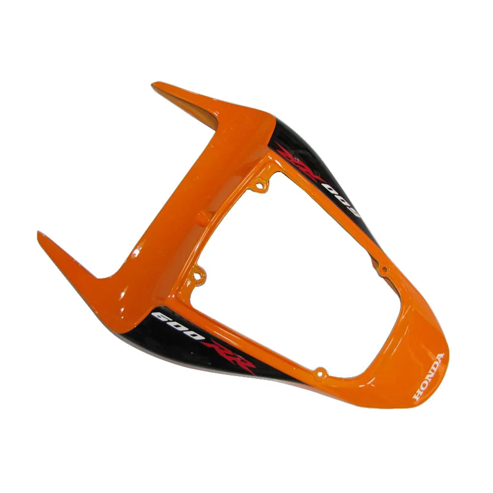 Honda CBR600RR 2007-2008 Orange, Black and Silver Factory-Style tail section fairing detail view 1
