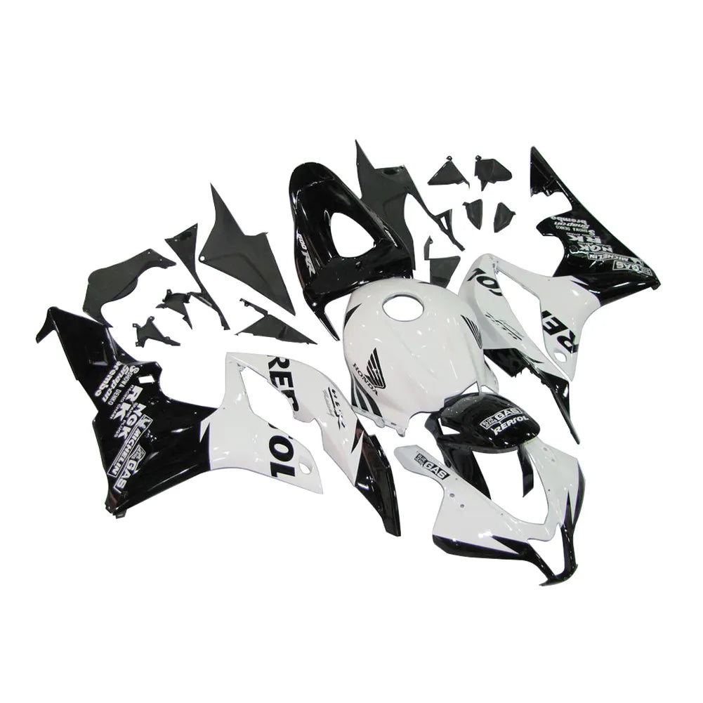 Honda CBR600RR 2007-2008 White and Black Repsol fairing kit front view