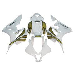 Honda CBR600RR 2007-2008 Pearl White and Gold full fairing kit set view