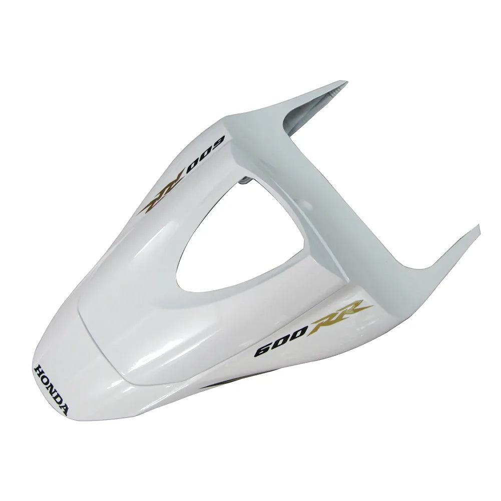 Honda CBR600RR 2007-2008 Pearl White and Gold tail section fairing detail view 1
