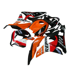 Honda CBR600RR 2007-2008 Red and Orange Classic Repsol full fairing kit set view