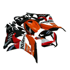 Honda CBR600RR 2007-2008 Red and Orange Classic Repsol fairing kit front view