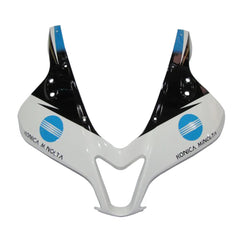 Honda CBR600RR 2007-2008 White Blue Konica Minolta tail section fairing detail view 1