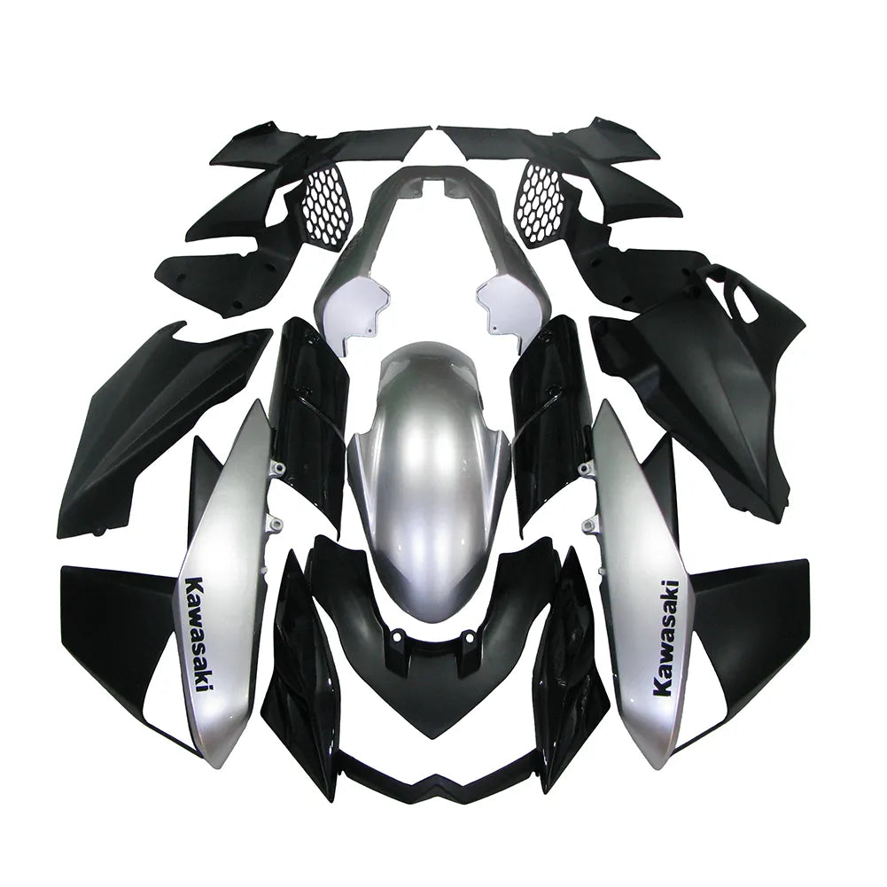 Kawasaki Z1000 2010-2013 Silver and Black full fairing kit set view