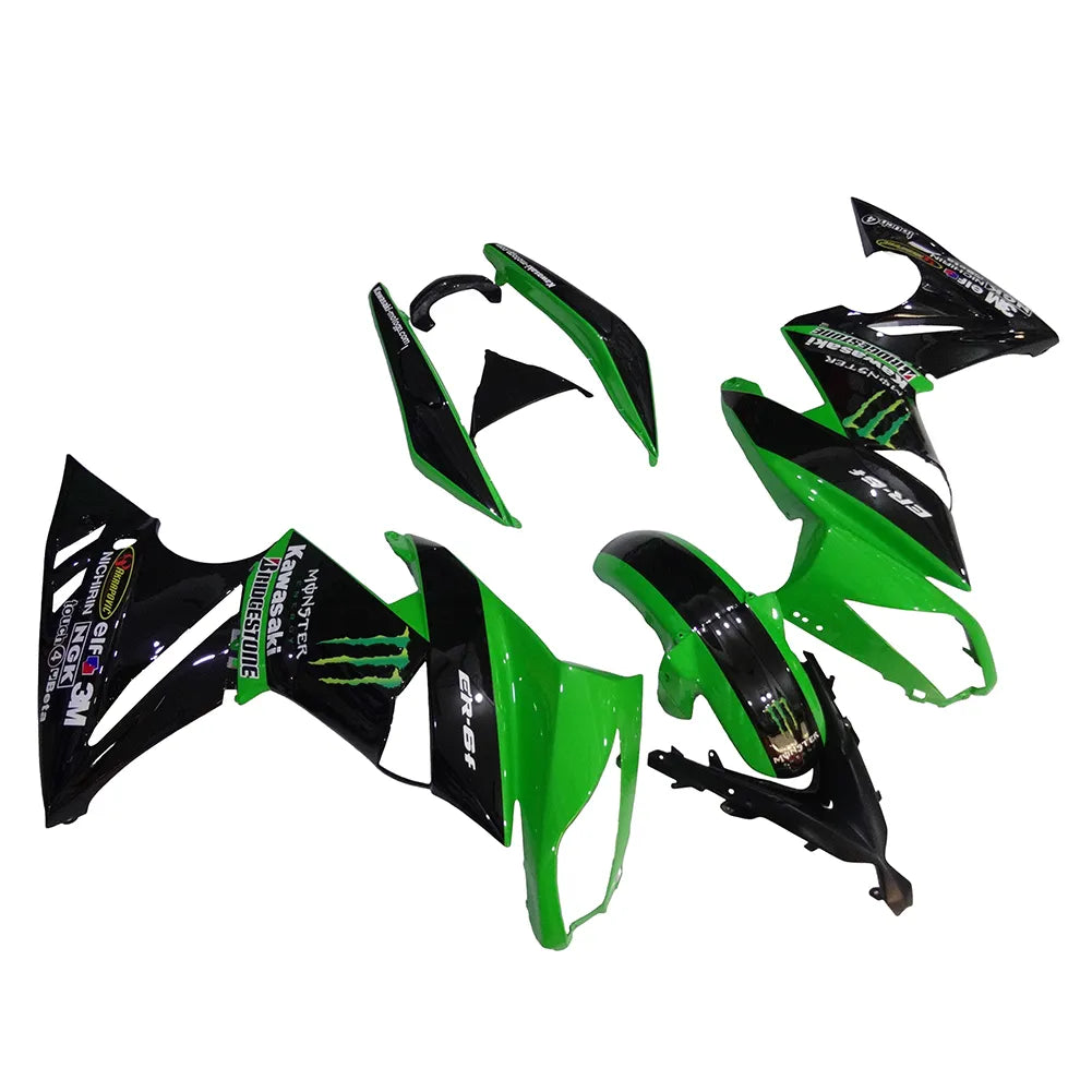 Kawasaki Ninja 650R / ER-6F 2009-2011 Monster Green Edition fairing kit left side view