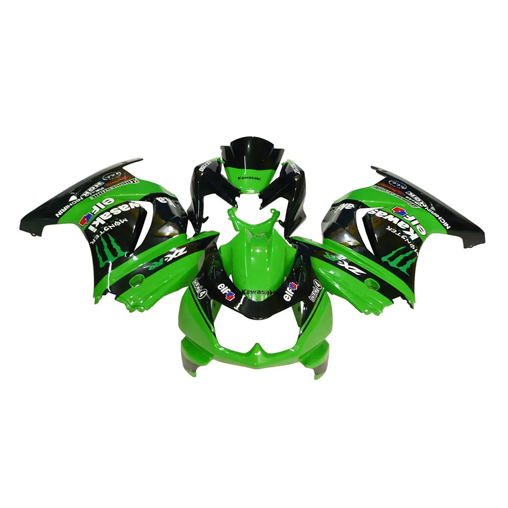Kawasaki EX250 / Ninja 250 2008-2012 Green Monster Edition tail section fairing rear view