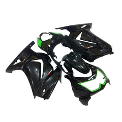 Kawasaki EX250 / Ninja 250 2008-2012 Green and Black with Logos fairing kit front view