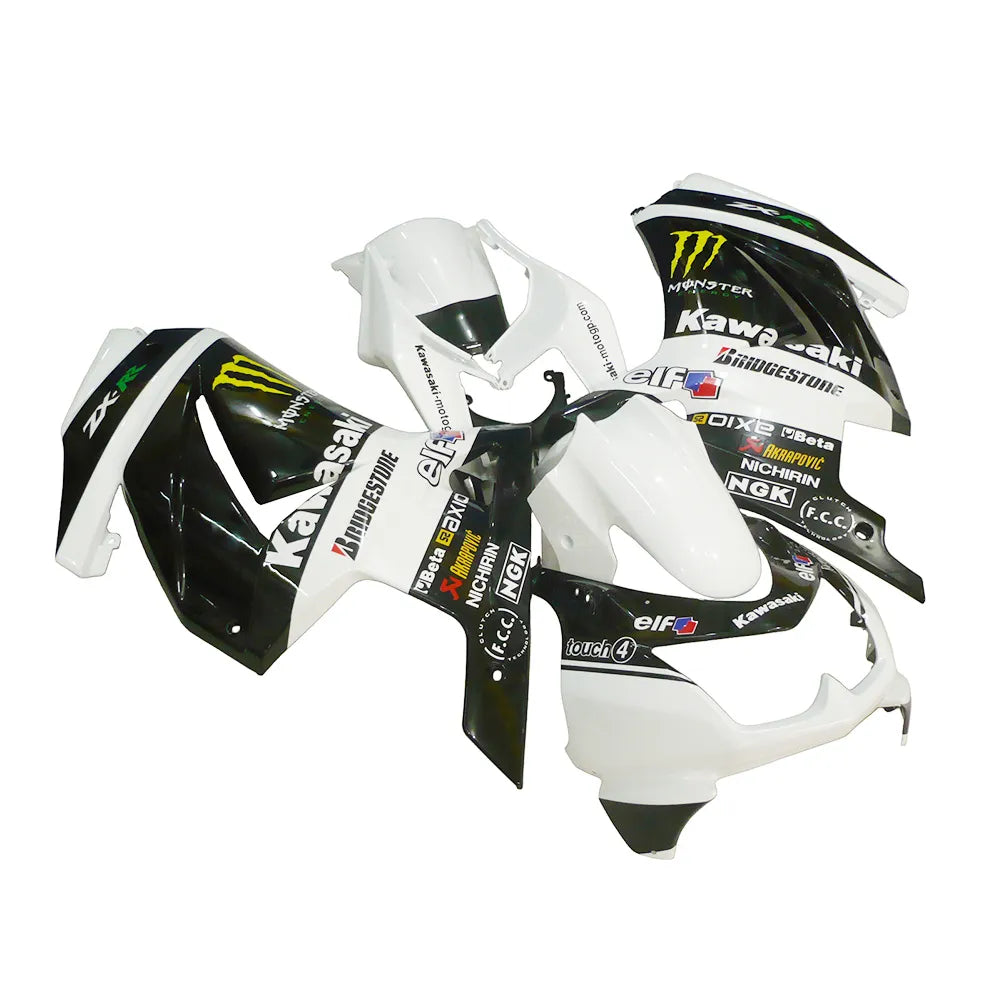 Kawasaki EX250 / Ninja 250 2008-2012 White Monster Edition fairing kit front view