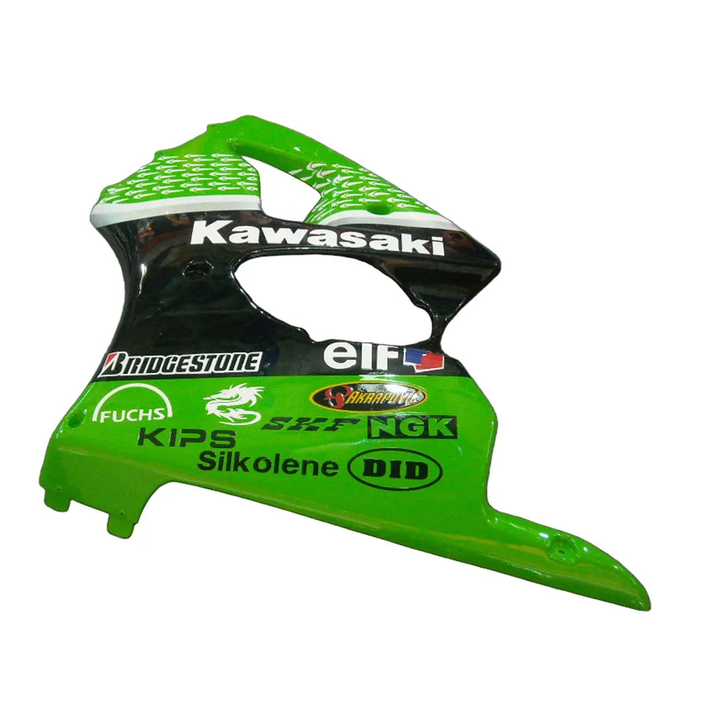 Kawasaki ZX-6R / 636 2000-2002 Green MotoGP fairing kit front view