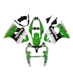 Kawasaki ZX-6R / 636 2000-2002 Black, Green, and White full fairing kit set view
