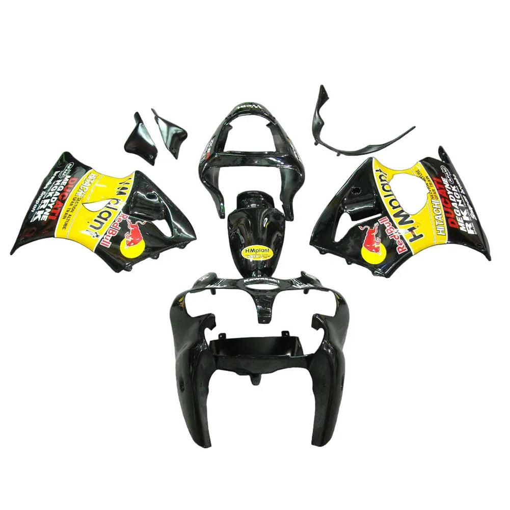 Kawasaki ZX-6R / 636 2000-2002 Yellow Red Bull Edition full fairing kit set view