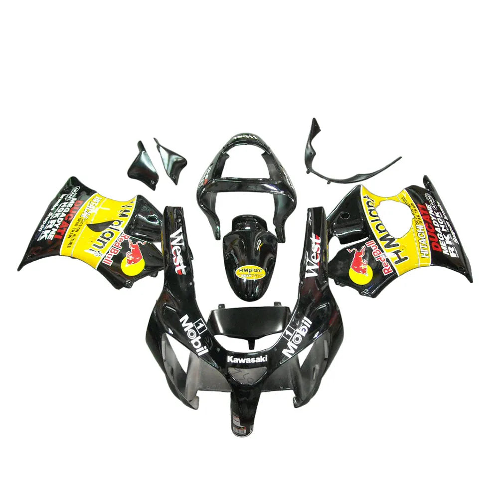 Kawasaki ZX-6R / 636 2000-2002 Yellow Red Bull Edition fairing kit front view