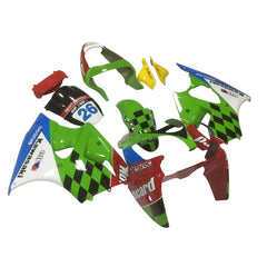Kawasaki ZX-6R / 636 2000-2002 Multi Color Check Green, Black, Red fairing kit front view