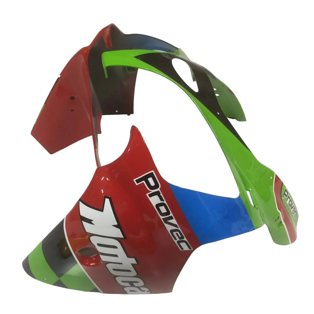Kawasaki ZX-6R / 636 2000-2002 Multi Color Check Green, Black, Red tail section fairing detail view 3