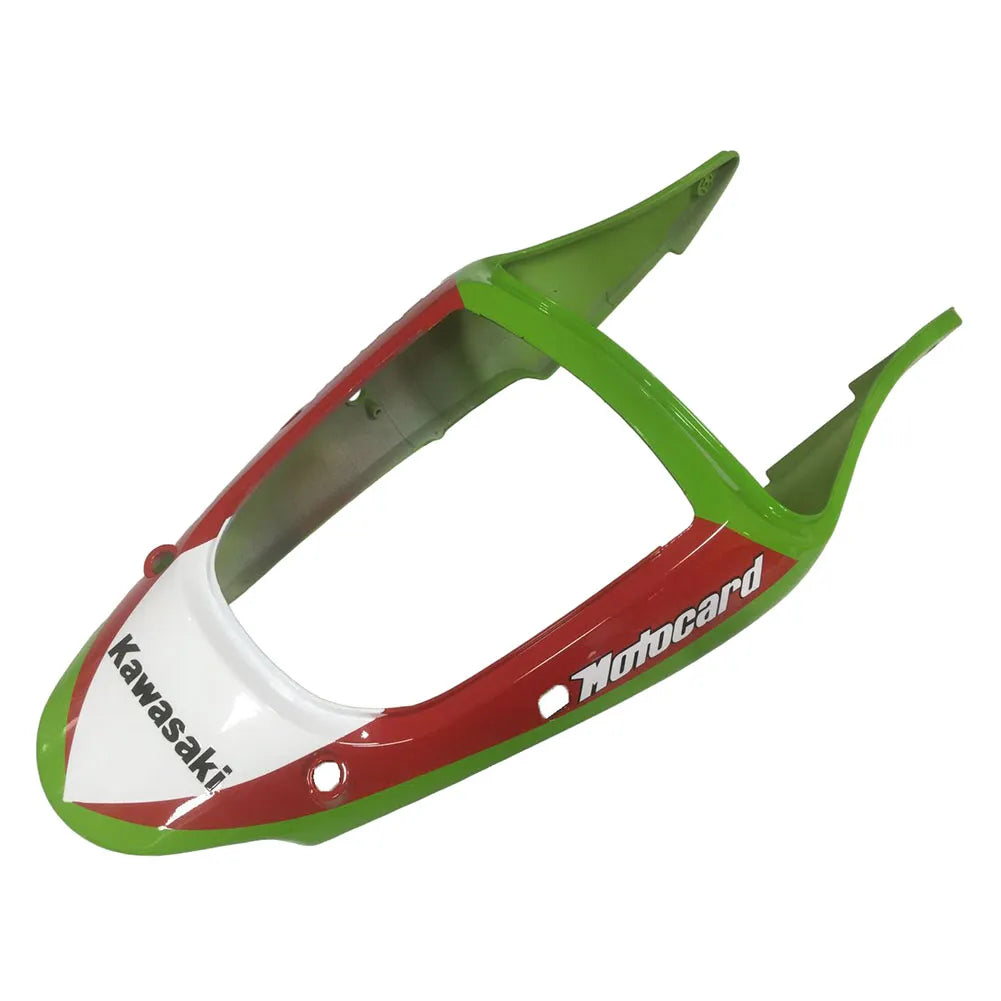 Kawasaki ZX-6R / 636 2000-2002 Multi Color Check Green, Black, Red tail section fairing detail view 1