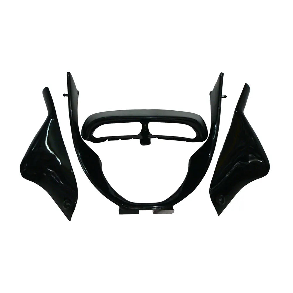 Kawasaki ZX-6R / 636 2000-2002 Black with Red Flames tail section fairing detail view 6