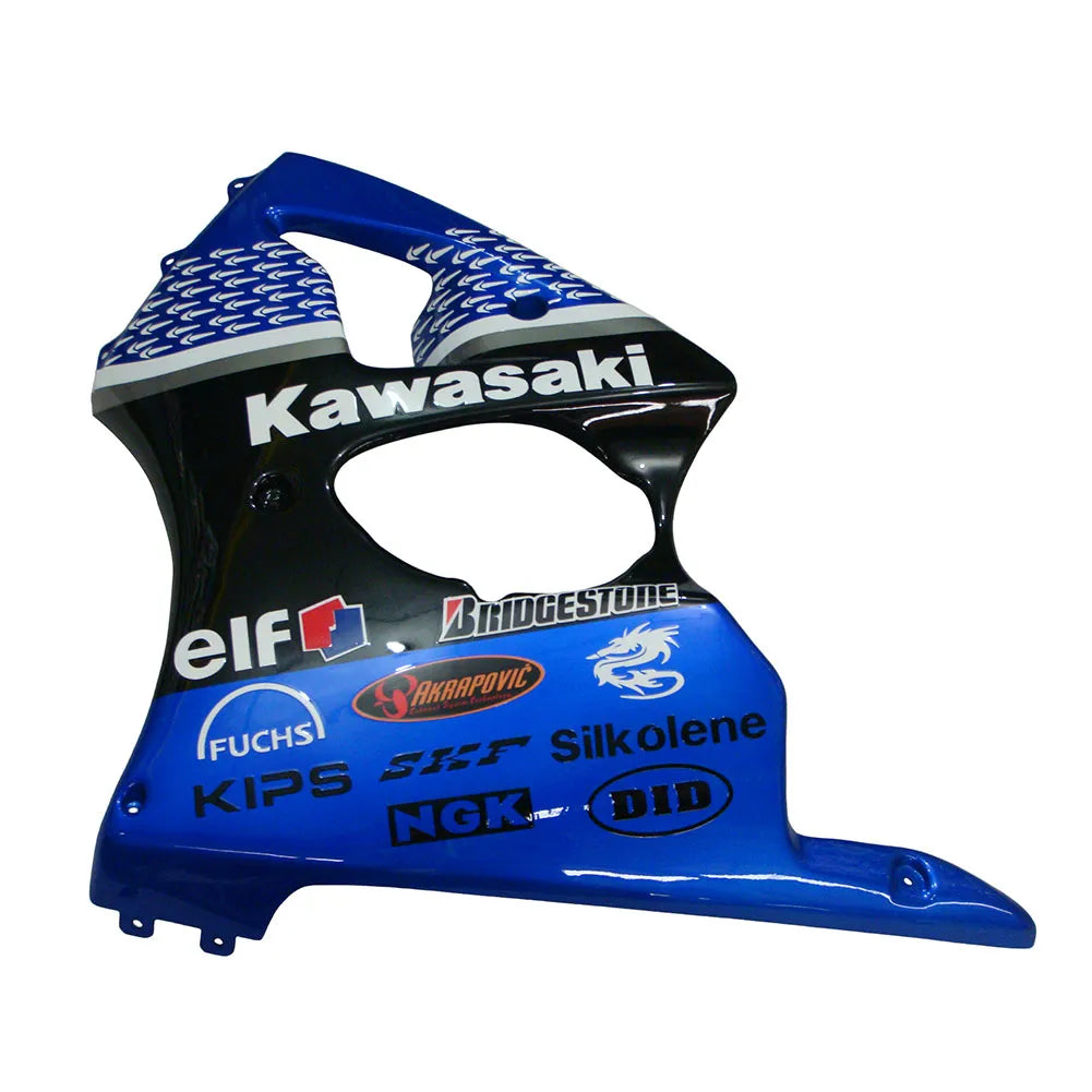 Kawasaki ZX-6R / 636 2000-2002 Blue Raindrop Edition tail section fairing rear view