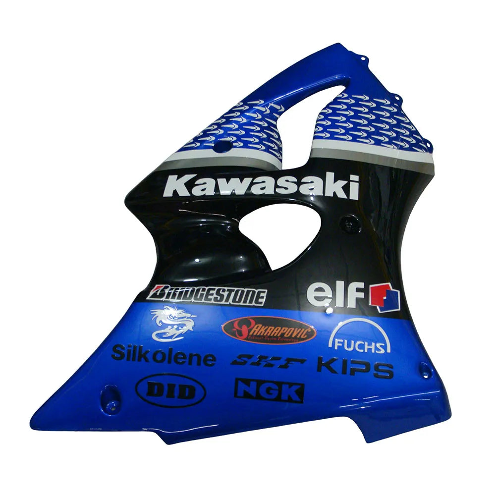 Kawasaki ZX-6R / 636 2000-2002 Blue Raindrop Edition tail section fairing side view