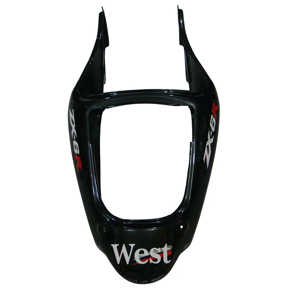 Kawasaki ZX-6R / 636 2000-2002 WEST Edition Black and White tail section fairing detail view 4