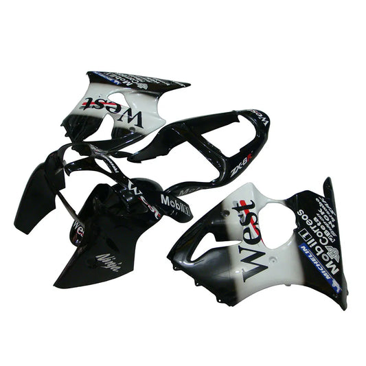 Kawasaki ZX-6R / 636 2000-2002 WEST Edition Black and White Fairing Kit