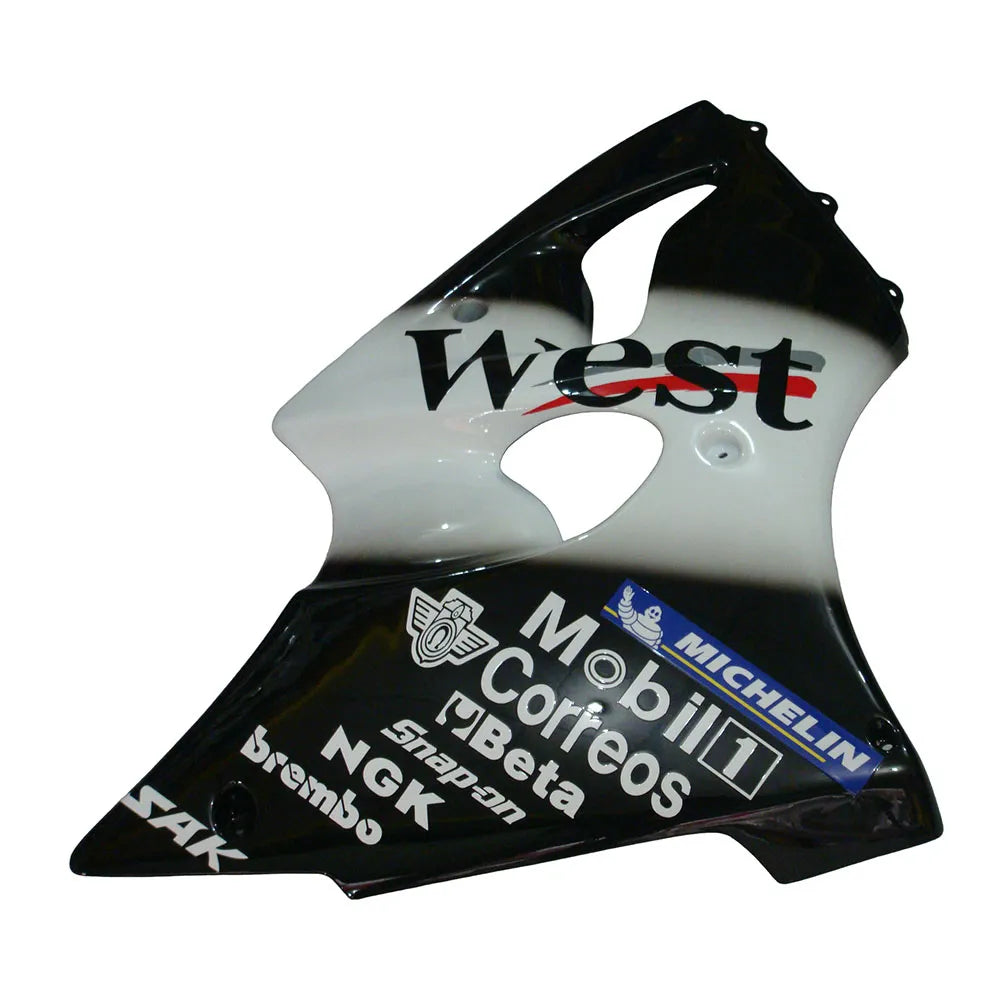 Kawasaki ZX-6R / 636 2000-2002 WEST Edition Black and White tail section fairing side view