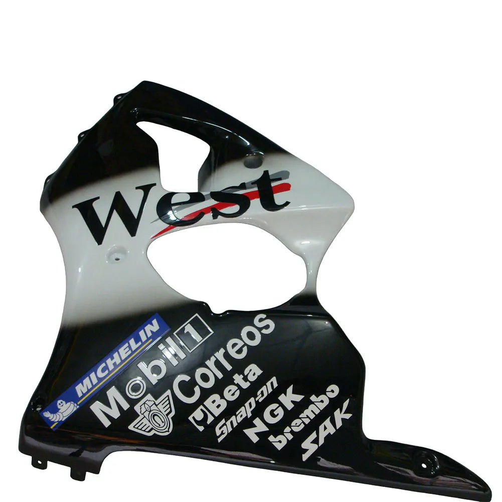 Kawasaki ZX-6R / 636 2000-2002 WEST Edition Black and White tail section fairing detail view 1
