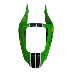 Kawasaki ZX-6R / 636 2000-2002 Green, Black, and White tail section fairing detail view 9