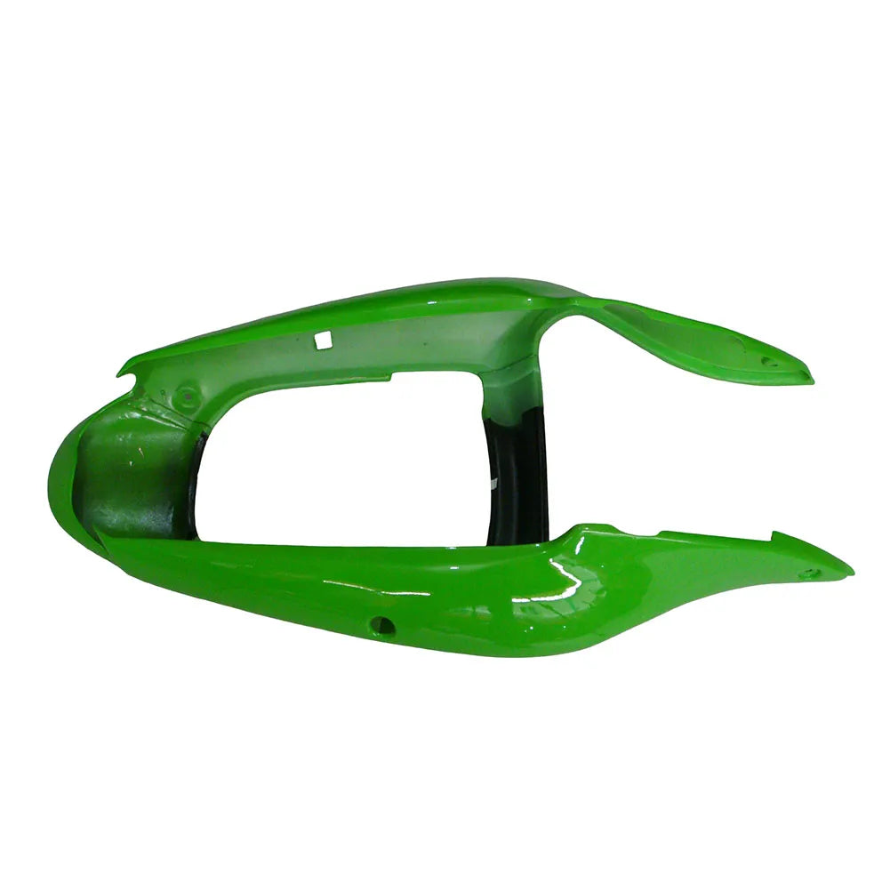 Kawasaki ZX-6R / 636 2000-2002 Green, Black, and White tail section fairing detail view 10