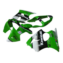 Kawasaki ZX-6R / 636 2000-2002 Green, Black, and White full fairing kit set view