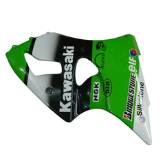 Kawasaki ZX-6R / 636 2000-2002 Green, Black, and White tail section fairing side view