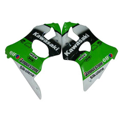 Kawasaki ZX-6R / 636 2000-2002 Green, Black, and White tail section fairing rear view