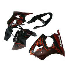 Kawasaki ZX-6R / 636 2000-2002 Gold Flame full fairing kit set view
