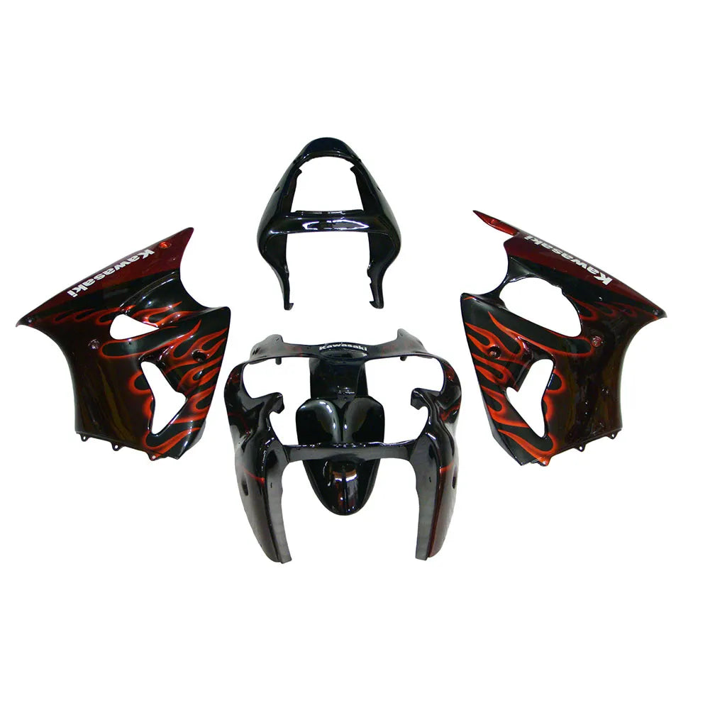 Kawasaki ZX-6R / 636 2000-2002 Gold Flame fairing kit front view