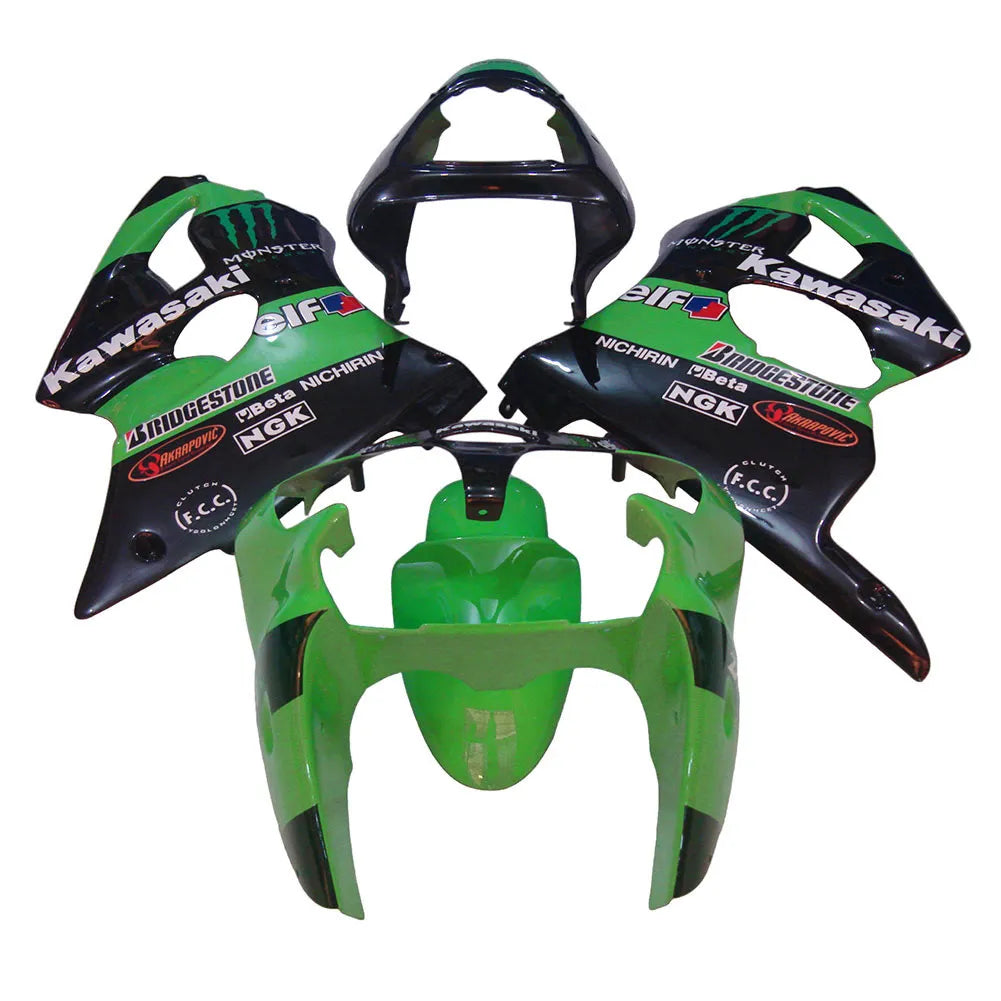 Kawasaki ZX-6R / 636 2000-2002 Green Monster Edition full fairing kit set view
